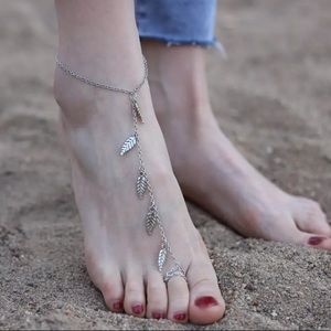 🎉 New Silver Leaf Foot Anklet Ankle Bracelet